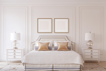 Bedroom interior. 3d render.