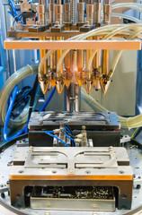 robot drill machine tool at mobile industrial manufacture factory