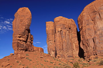 Fototapeta na wymiar The Thumb in Monument Valley in Utah in the USA 