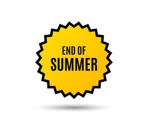End of Summer Sale. Special offer price sign. Advertising Discounts symbol. Star button. Graphic design element. Vector