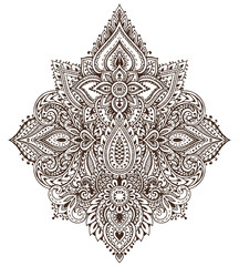 Vector pattern of henna floral elements