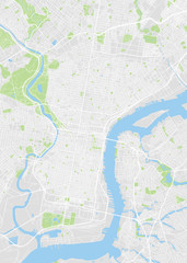 Philadelphia colored vector map