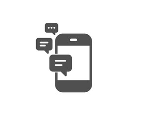 Communication simple icon. Smartphone chat symbol. Business messages sign. Quality design elements. Classic style. Vector