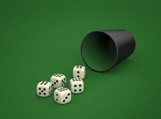 Dice game. Combination of dice - Poker