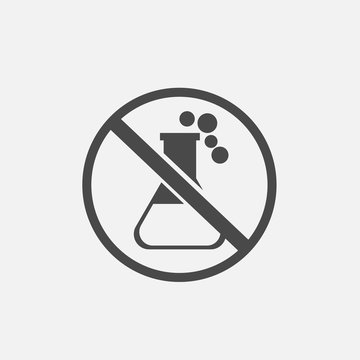 caution sign chemical bottle vector icon for corrosive and dangerous