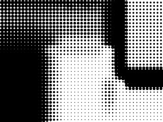 Abstract monochrome halftone pattern. Futuristic panel. Gunge dotted backdrop with circles, dots, point