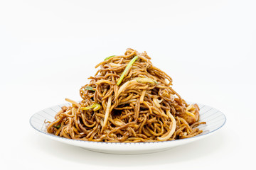 asian food fried noodle on the table