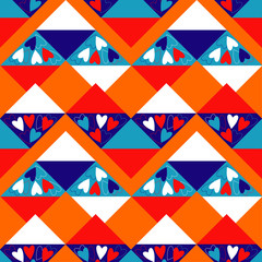 Seamless background with decorative hearts. Valentine's day. Textile rapport.