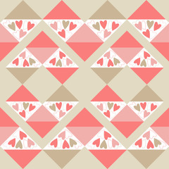 Seamless background with decorative hearts. Valentine's day. Textile rapport.