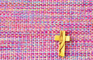 Cross on the color cloth