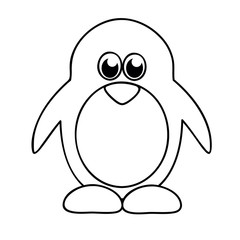 Naklejka premium Ausmalbild Pinguin