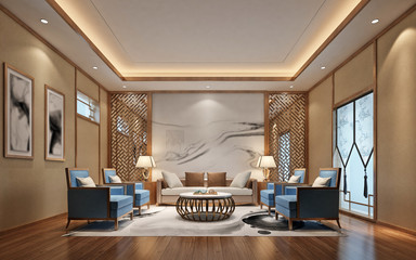 3d render of living room