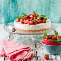 No Bake Strawberry Cheesecake