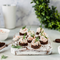 Salmon and Cheese Pate on Rye Bread
