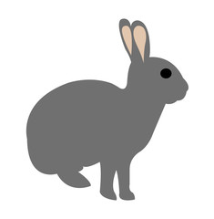 Fototapeta na wymiar Simple European rabbit silhouette