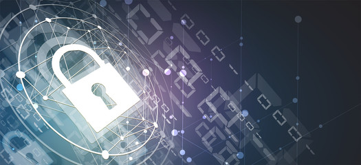 Cybersecurity and information or network protection. Future technology web services for business and internet project