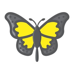 Butterfly filled outline icon, easter and holiday, insect sign vector graphics, a colorful line pattern on a white background, eps 10.