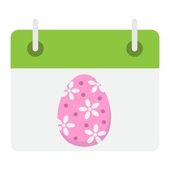 Easter calendar flat icon, easter and holiday, date sign vector graphics, a colorful solid pattern on a white background, eps 10.