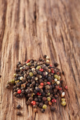 Mixed peppercorns. Dry mix peppercorns