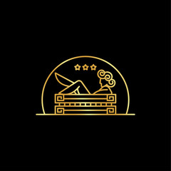 Girl in the bath. Linear abstract illustration of the goddess in the bathroom in the Greek style. © leographics