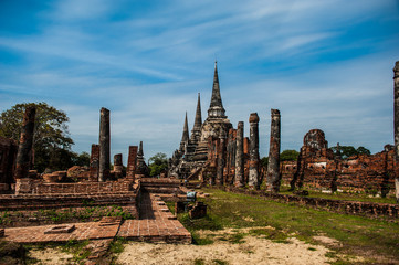 Fototapeta na wymiar Ayutthaya, Tempio Wat Maha That, Thailandia