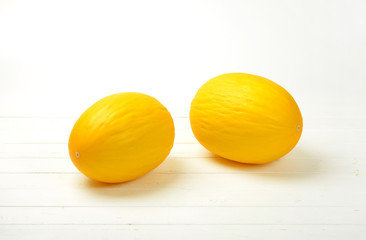 whole yellow melons
