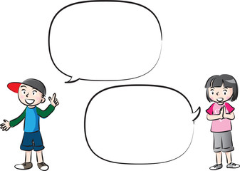 kids with speech bubble background
