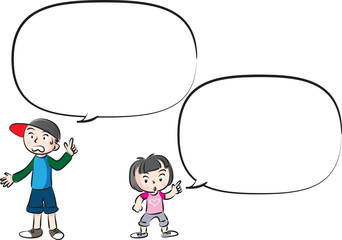 kids with speech bubble background