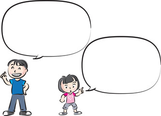 kids with speech bubble background