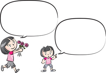 kids with speech bubble background