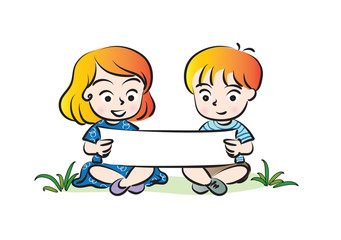 kids with speech bubble background