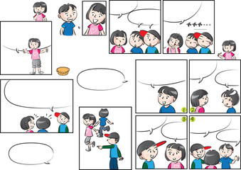 kids with speech bubble background