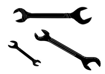 black wrench on white 
