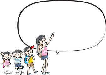 kids with speech bubble