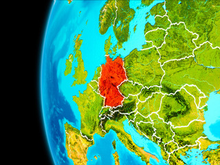 Map of Germany in red