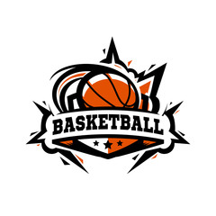 Swoosh Basketball Ball Logo