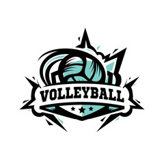 Swoosh Volley Ball Logo