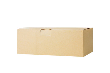 Cardboard brown box isolated on white background.
