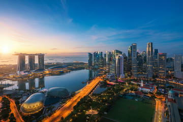 Singapore business district - obrazy, fototapety, plakaty
