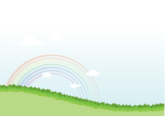 rainbow with landscapes