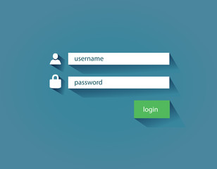 Login form in modern flat UI design