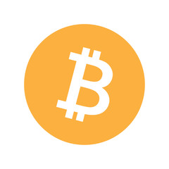 Colored bitcoin symbol icon. Vector illustration
