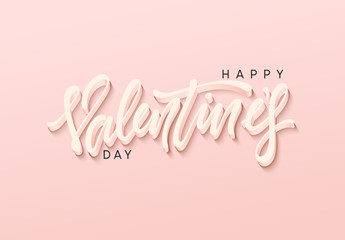 Happy Valentines Day vector text. Lettering design greeting card.