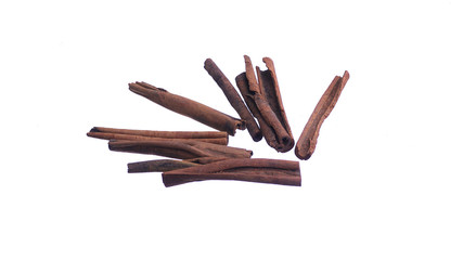 Cinnamon sticks isolated on white background. Kulit kayu manis.