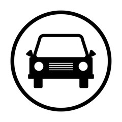 Car icon. Black and white design. Vector illustration