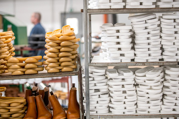 Various moulds used in shoe production line