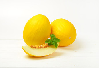 fresh yellow melons