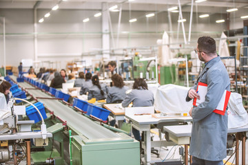 manager at a leather shoe manufacturing factory