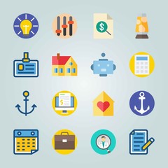 Icon set about Digital Marketing. with idea, id card and levels