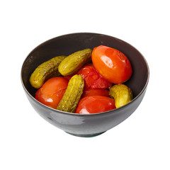 Pickled vegetables. Cucumber. A tomato. Winter blanks. Season. 
